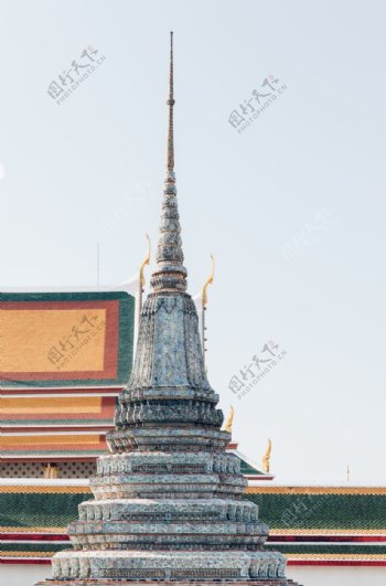 东南亚建筑复古旅游背景海报素材图片