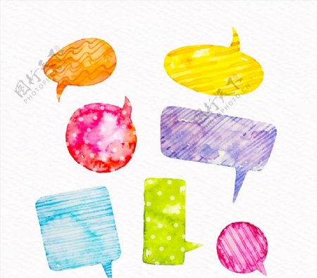 水彩花纹语言气泡图片