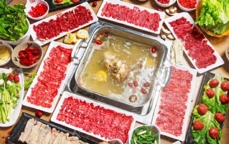 涮牛肉涮菜火锅火锅涮菜图片