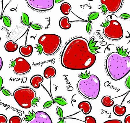 草莓印花图片
