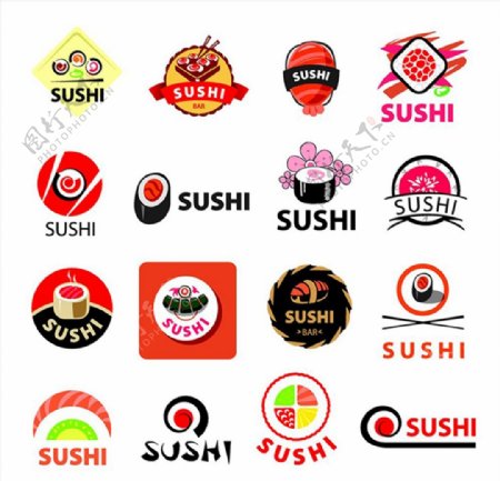 寿司美食标签图片