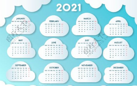 2021日历模板图片