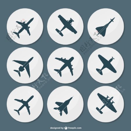 圆形飞机图标图片