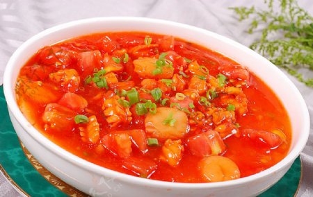 豫菜番茄海鲜煮山水豆腐图片