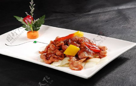 豫菜黑椒野猪肉图片