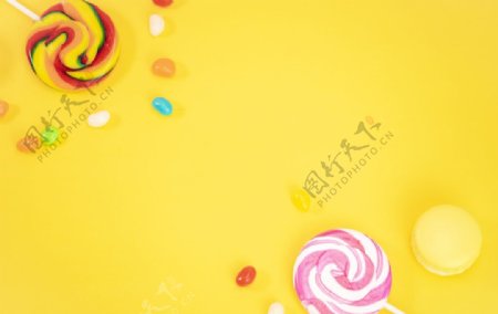 黄底果汁糖棒棒糖图片