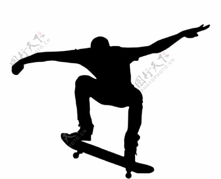 滑板运动剪影图片