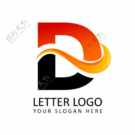 D字母造型logo互联网科技图片