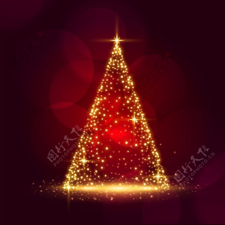 圣诞树光效特效元素图片