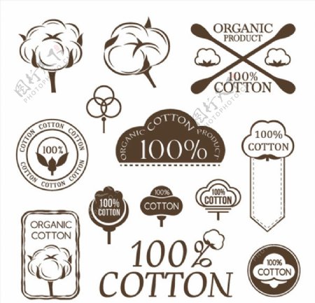 棉花标签矢量图片