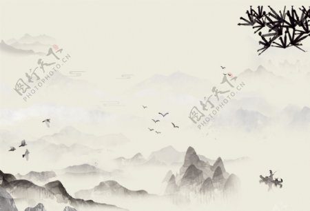 水墨中式背景图片