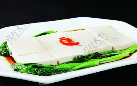 清蒸水豆腐菜心图片