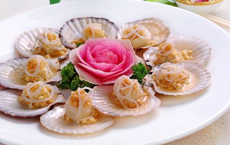 海鲜蒜茸扇贝图片