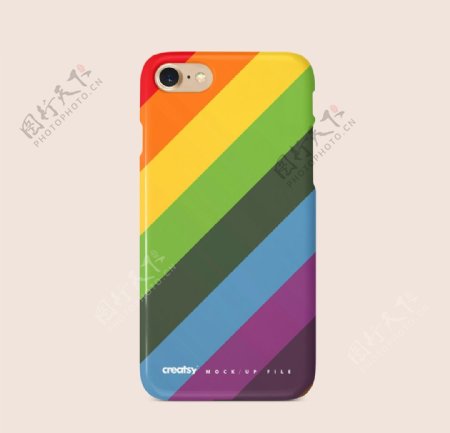 彩虹手机壳样机图片