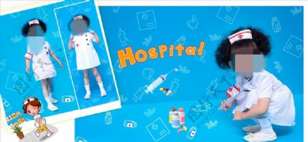 小护士周岁纪念册PSD模板图片
