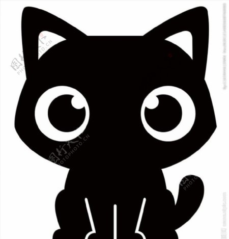 卡通黑色猫咪图片