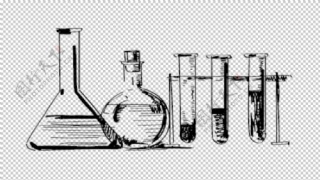 锥形瓶试管化学实验器材PNG图片