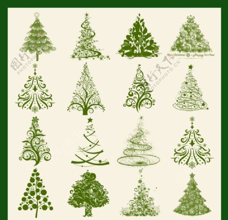 手绘圣诞树图片