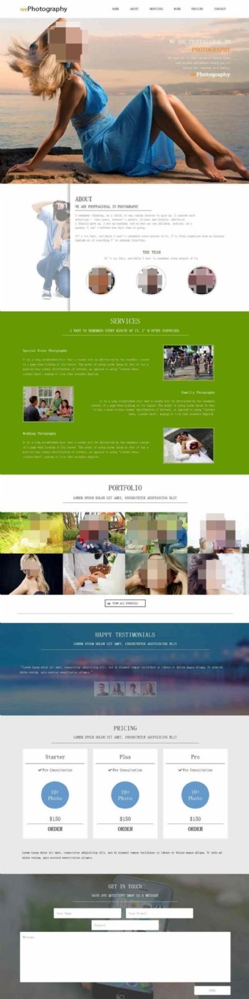 写真摄影服务响应式网页模板