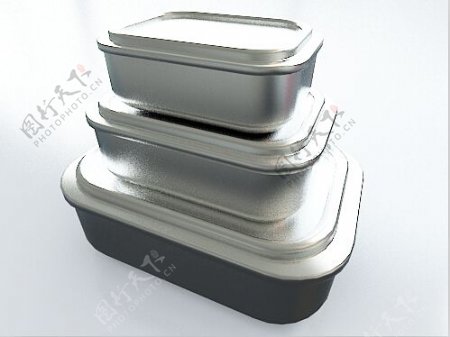 金属饭盒3d模型下载