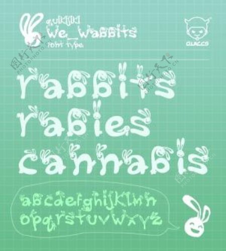 可爱兔宝宝英文体