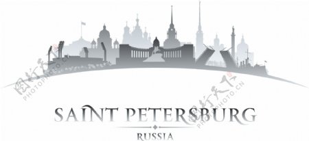圣彼得堡城市剪影图片
