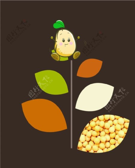 黄豆卡通形象图片