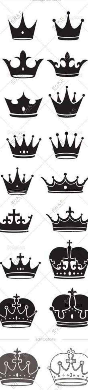 皇冠王冠纹身图案