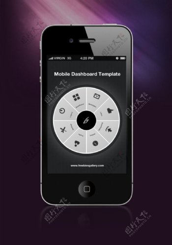 黑色手机UI界面设计素材