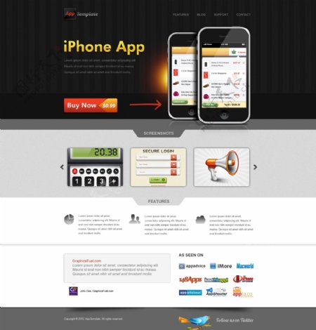 iphoneapp网页模板图片