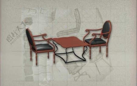 酒店风格家具椅子B0413D模型