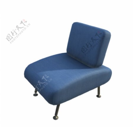 蓝色单体沙发模型图片
