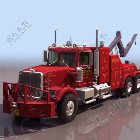 红色卡车3d模型图片