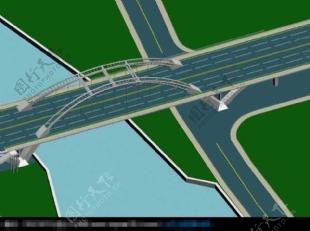 桥梁大桥3D小品建筑模型