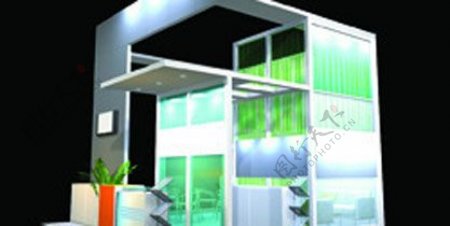 绿色环保展厅设计3D模型图