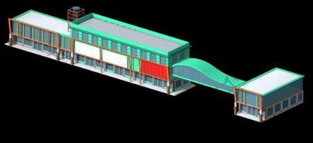 绿色时尚商业街建筑3D模型