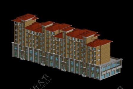 多层住宅区现代建筑群3D模型设计