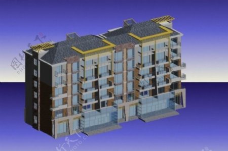 现代小区建筑群3D模型设计