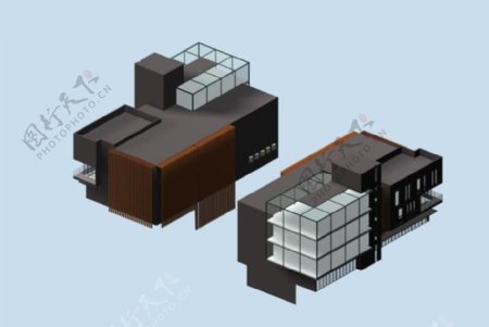 方块小公建建筑3D模型