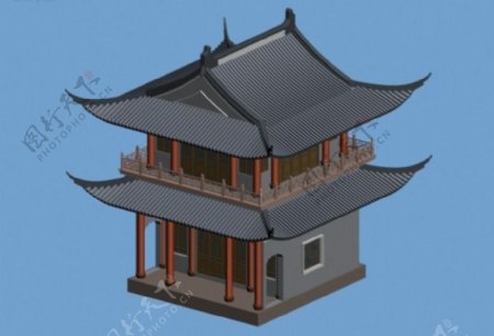 中国古建筑寺院模型