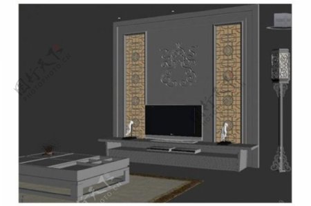 室内电视墙模型设计