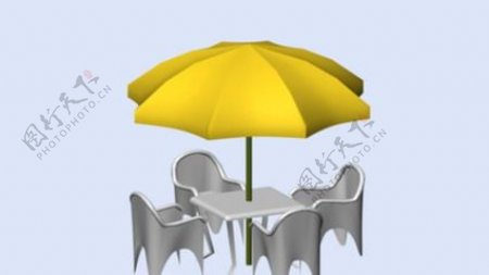 室外模型遮阳伞3d素材装饰素材9