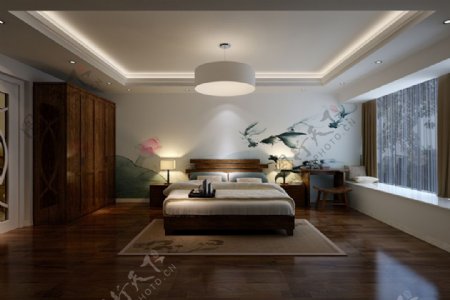 中式国画卧室