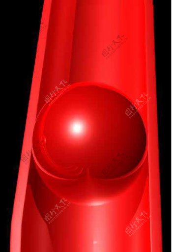 红色圆球模型