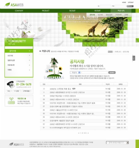 绿色简洁网站