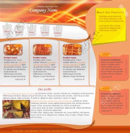 食品类网站模板图片