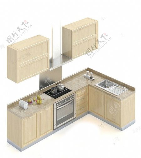 厨房组合3d模型