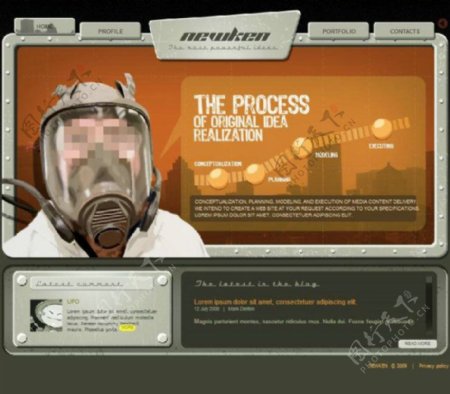 复古军事网站动画模板