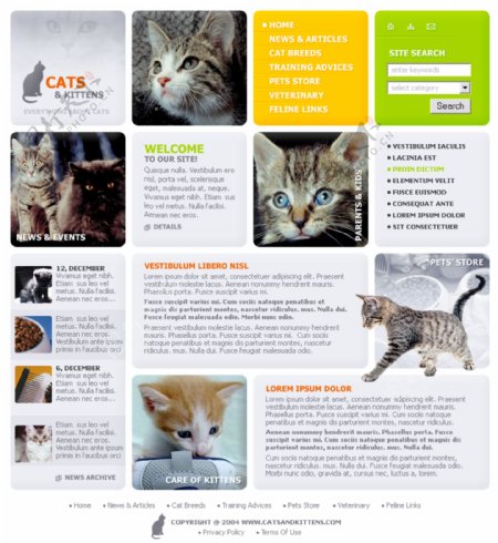 宠物猫商店网页模板