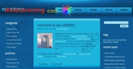 蓝色IT技术博客网页模板